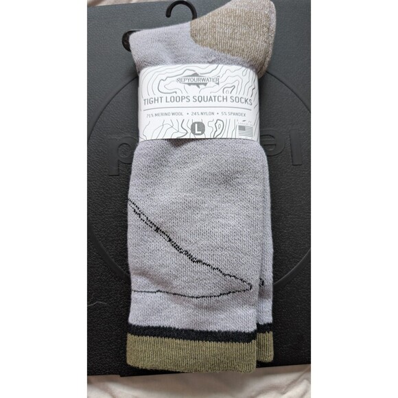 NEW Rep Your Water Squatch Loops Socks LARGE Sasquatch Merino Wool Fly Fishing - Picture 4 of 5